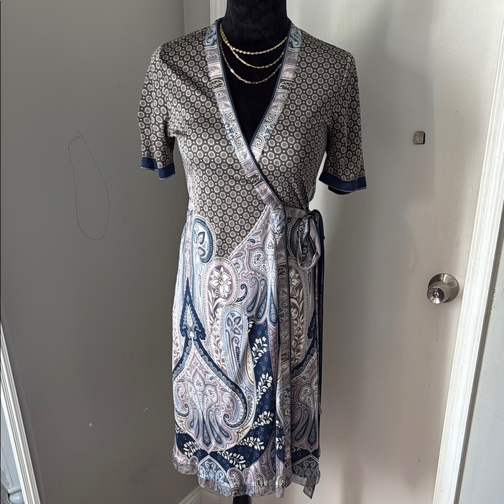 Elegant Paisley Wrap Dress
